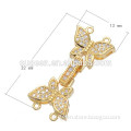 gold plated butterfly shape decorative jewelry clasp types
